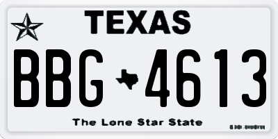 TX license plate BBG4613