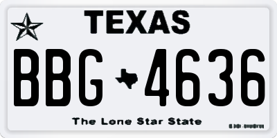 TX license plate BBG4636