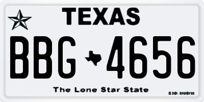 TX license plate BBG4656