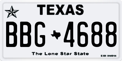 TX license plate BBG4688