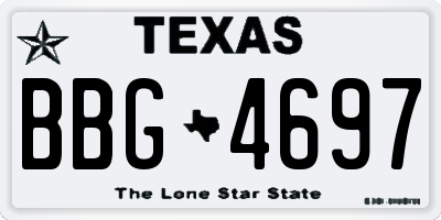 TX license plate BBG4697