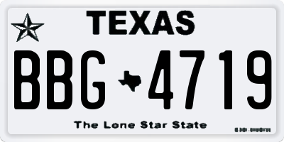 TX license plate BBG4719