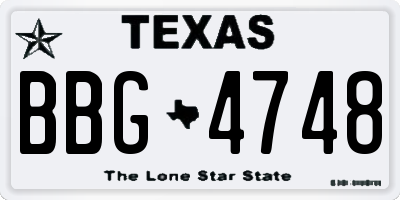 TX license plate BBG4748