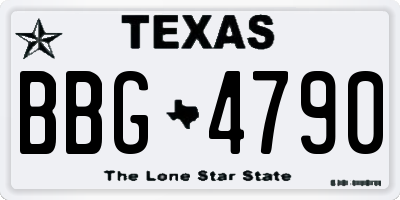 TX license plate BBG4790