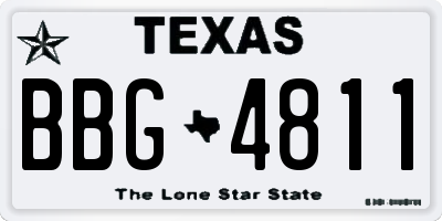 TX license plate BBG4811