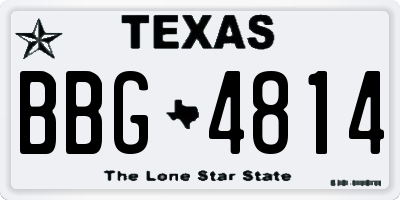 TX license plate BBG4814