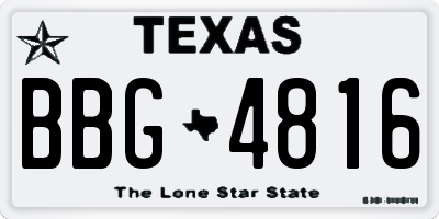 TX license plate BBG4816