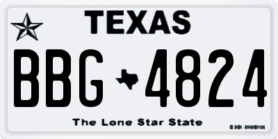 TX license plate BBG4824