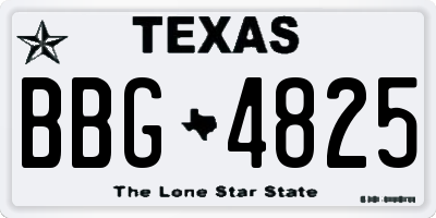TX license plate BBG4825