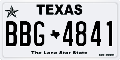 TX license plate BBG4841