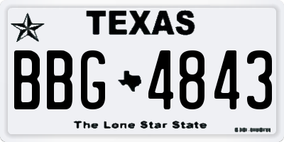 TX license plate BBG4843