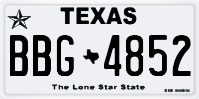 TX license plate BBG4852