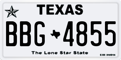 TX license plate BBG4855
