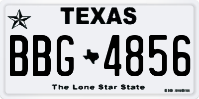 TX license plate BBG4856