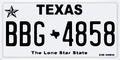 TX license plate BBG4858