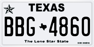 TX license plate BBG4860