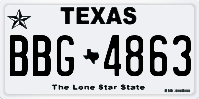 TX license plate BBG4863