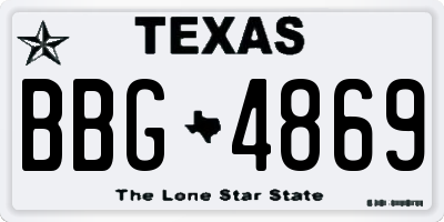 TX license plate BBG4869