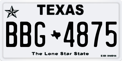 TX license plate BBG4875