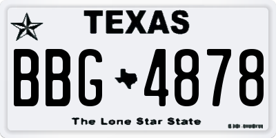 TX license plate BBG4878