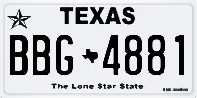 TX license plate BBG4881