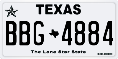 TX license plate BBG4884