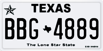TX license plate BBG4889