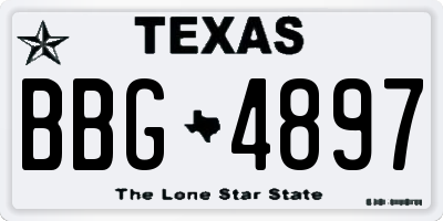 TX license plate BBG4897