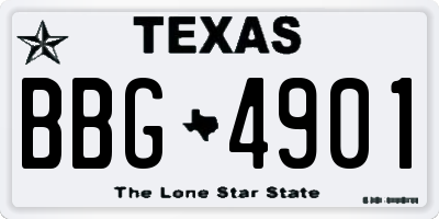 TX license plate BBG4901