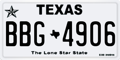 TX license plate BBG4906