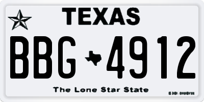 TX license plate BBG4912
