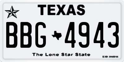 TX license plate BBG4943