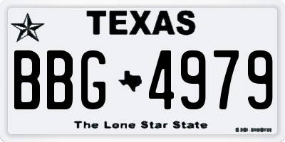 TX license plate BBG4979