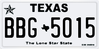 TX license plate BBG5015