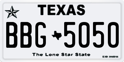 TX license plate BBG5050