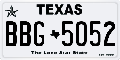 TX license plate BBG5052