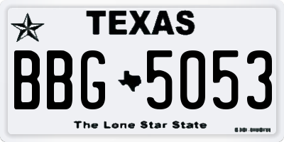 TX license plate BBG5053