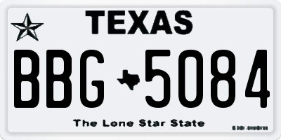 TX license plate BBG5084