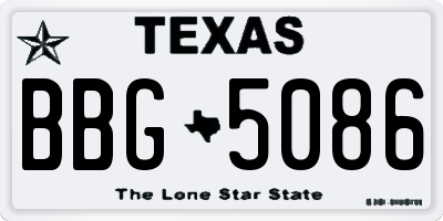 TX license plate BBG5086