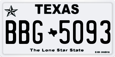 TX license plate BBG5093