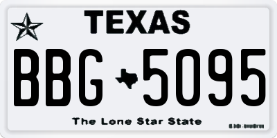 TX license plate BBG5095