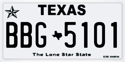 TX license plate BBG5101