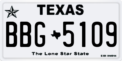 TX license plate BBG5109