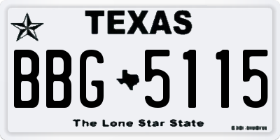 TX license plate BBG5115