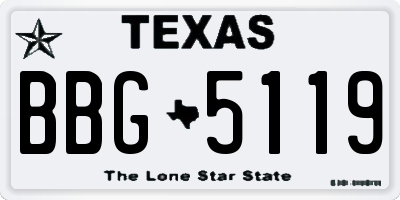 TX license plate BBG5119