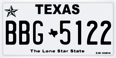 TX license plate BBG5122