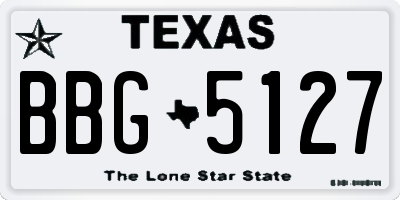 TX license plate BBG5127