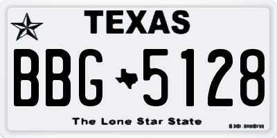TX license plate BBG5128