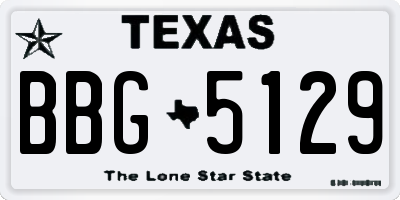 TX license plate BBG5129