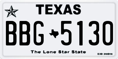 TX license plate BBG5130